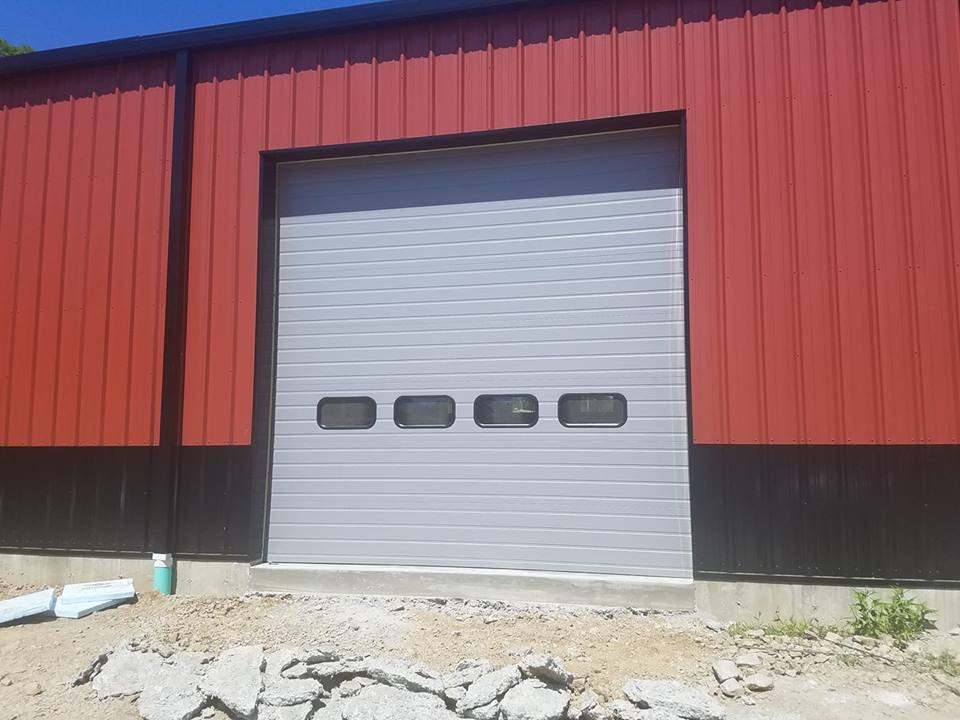 Commercial garage door, grey